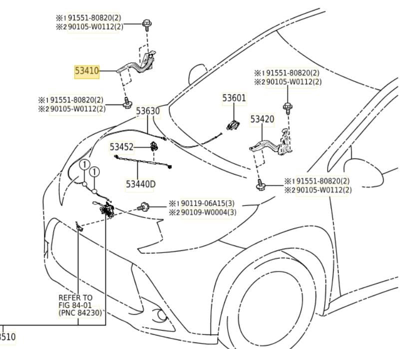 TOYOTA AYGO X 2022 ONWARDS HOOD BONNET HINGE PASSENGER SIDE LEFT 53420K0020