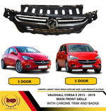 Load image into Gallery viewer, VAUXHALL CORSA E 2015 - 2019 MAIN GRILLE WITH CHROME RADIATOR TOP BADGE GRILLE
