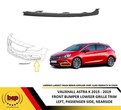 VAUXHALL ASTRA K 2015 - 2019 FRONT BUMPER LOWER LEFT GRILLE TRIM MOULDING