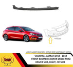 Load image into Gallery viewer, VAUXHALL ASTRA K 2015 - 2019 FRONT BUMPER LOWER RIGHT GRILLE TRIM MOULDING
