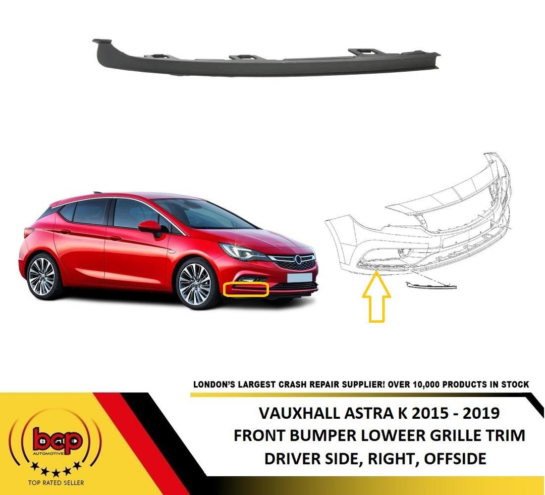VAUXHALL ASTRA K 2015 - 2019 FRONT BUMPER LOWER RIGHT GRILLE TRIM MOULDING