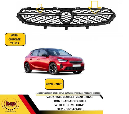 VAUXHALL CORSA F 2020 - 2023 FRONT RADIATOR GRILLE WITH CHROME TRIMS