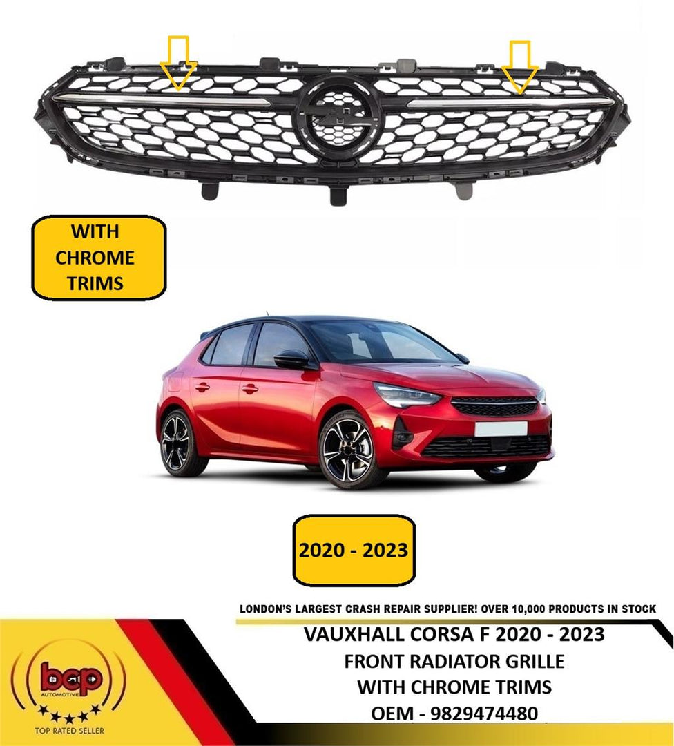 VAUXHALL CORSA F 2020 - 2023 FRONT RADIATOR GRILLE WITH CHROME TRIMS