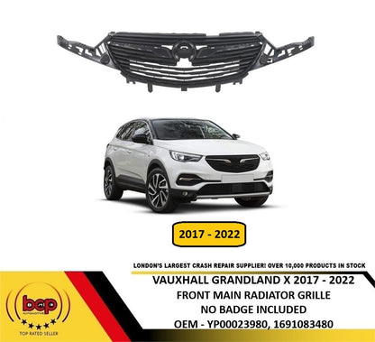 VAUXHALL GRANDLAND X 2017 – 2022 FRONT MAIN RADIATOR GRILLE NO BADGE NO CHROME