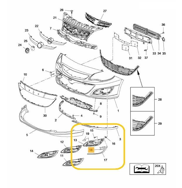 VAUXHALL ASTRA J 2012 – 2015 FRONT BUMPER FOG GRILLE BLANK COVER PASSENGER LEFT