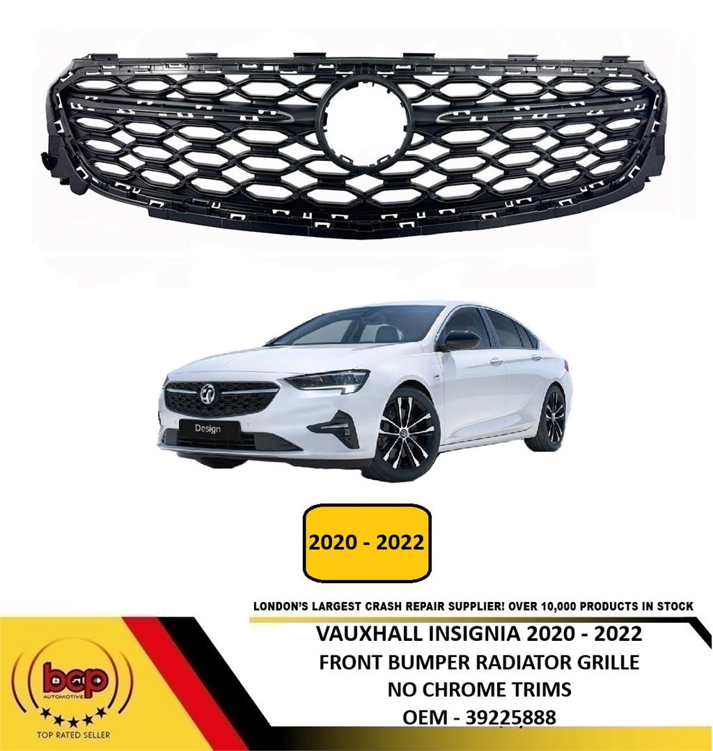VAUXHALL INSIGNIA 2020 - 2022 FRONT BUMPER UPPER RADIATOR GRILLE NO CHROME TRIMS
