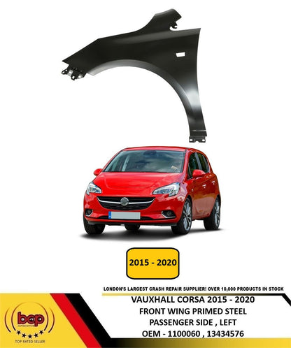 VAUXHALL CORSA E 2015 - 2020 FRONT WING LEFT NEARSIDE PASSENGERS NEW 13434576