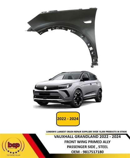 VAUXHALL GRANDLAND 2022 - 2024 FRONT WING PASSENGER SIDE FENDER PANEL LEFT NEW