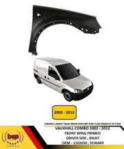 VAUXHALL COMBO 2002 - 2012 FRONT WING FENDER DRIVERS SIDE RIGHT PRIMED