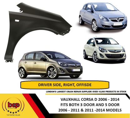 VAUXHALL CORSA D 2006-2014 FRONT WING DRIVER SIDE RIGHT O/S NEW