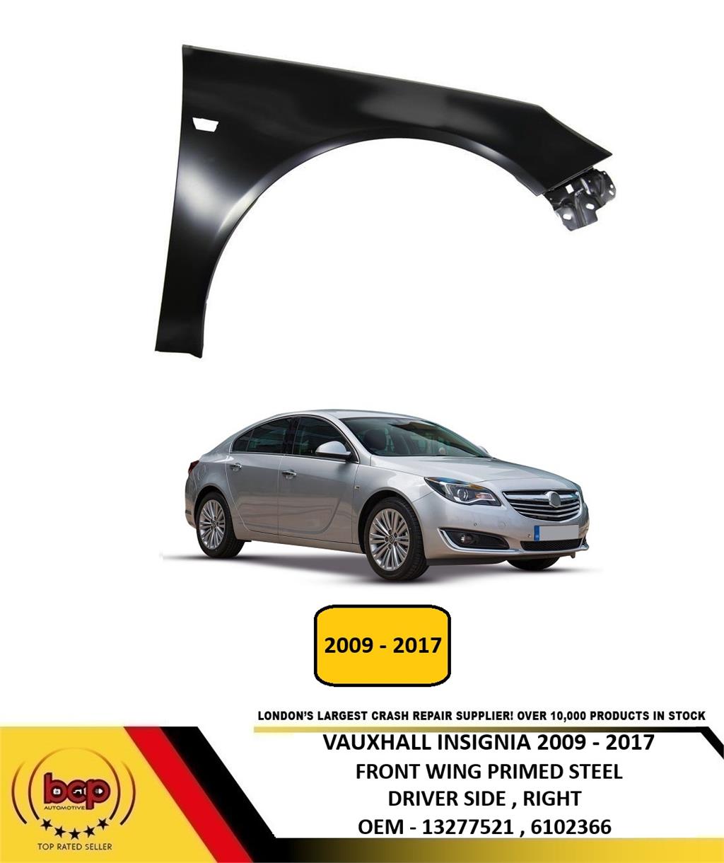 VAUXHALL INSIGNIA 2009 - 2017 FRONT WING DRIVERS SIDE RIGHT NEW CERTIFIED PART