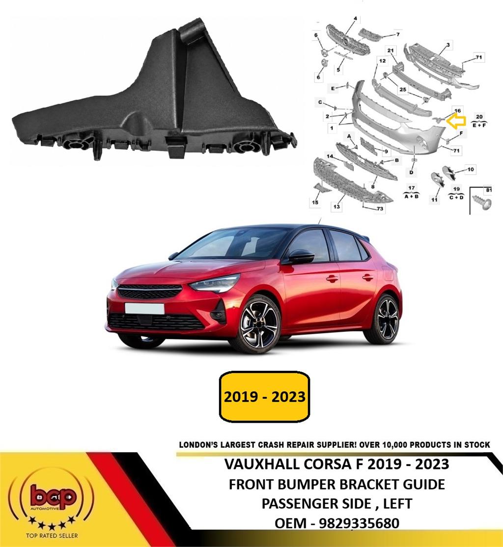 VAUXHALL CORSA F 2019 -2023 FRONT BUMPER MOUNT BRACKET PASSENGER LEFT 9829335680