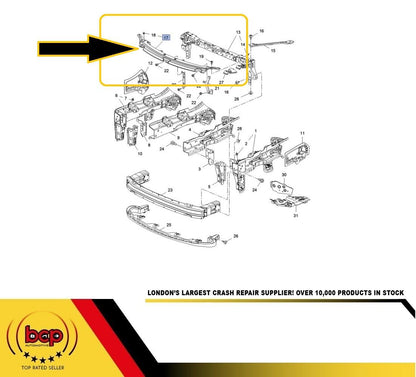 VAUXHALL ASTRA K 2015 - 2022 FRONT BUMPER UPPER SUPPORT SLAM PANEL 39024196