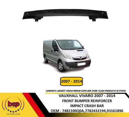 VAUXHALL VIVARO TRAFIC 2007 - 2014 FRONT BUMPER REINFORCEMENT BAR CARRIER
