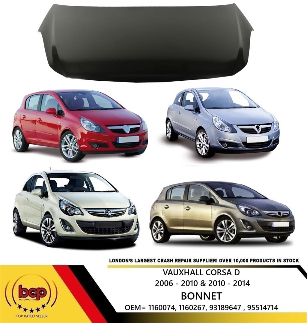 VAUXHALL CORSA D 2006 - 2014 BONNET NEW PRIMED READY TO PAINT OEM QUALITY