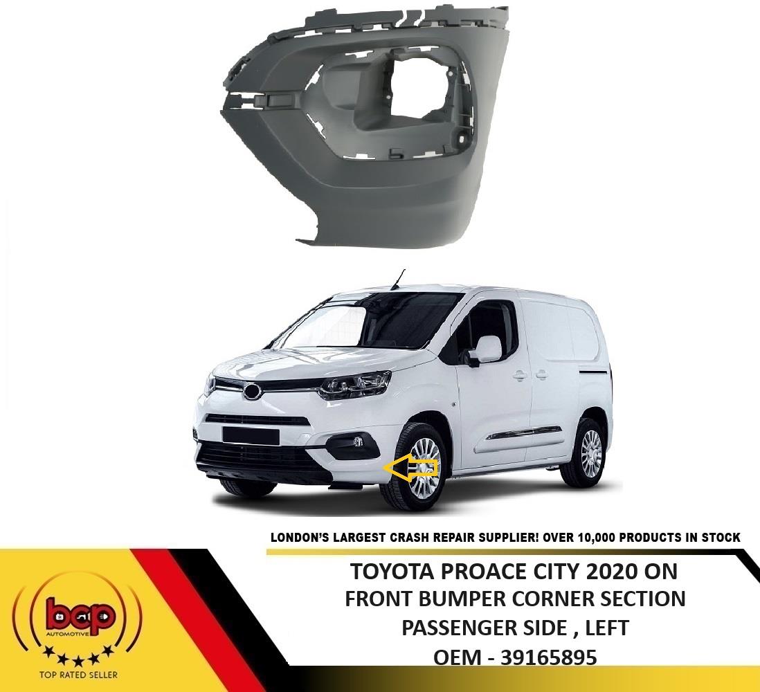 TOYOTA PROACE CITY 2020 ON FRONT BUMPER CORNER SECTION END CAP PRIMED LEFT SIDE