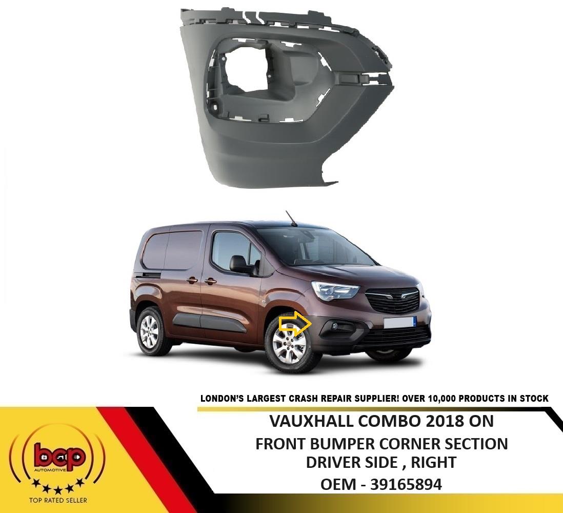 VAUXHALL COMBO 2018 ON FRONT BUMPER CORNER SECTION END CAP PRIMED DRIVER RIGHT