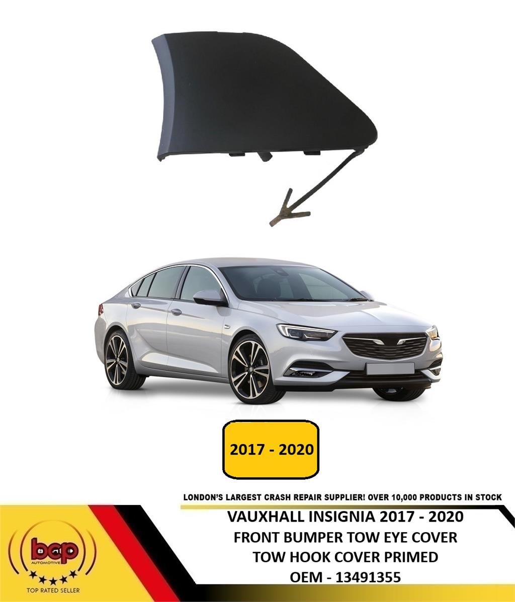 VAUXHALL INSIGNIA 2017 - 2020 FRONT TOWING EYE HOOK COVER CAP PRIMED 13491355