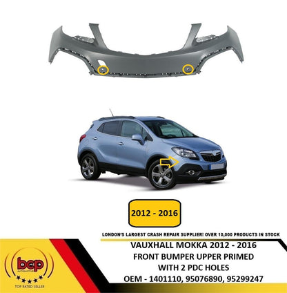 VAUXHALL MOKKA 2012 -2016 FRONT UPPER BUMPER NEW PRIMED WITH 2 SENSOR HOLES