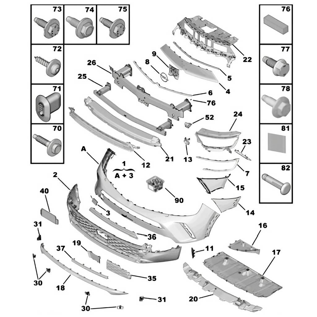 VAUXHALL MOKKA 2021 – 2024 FRONT BUMPER UPPER SECTION PRIMED NO PDC HOLES NEW