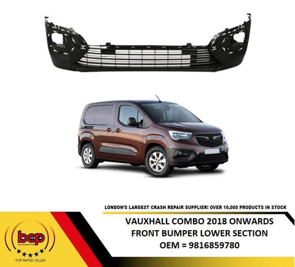 VAUXHALL COMBO 2018 ON FRONT BUMPER LOWER TEXTURED SECTION READY TO FIT