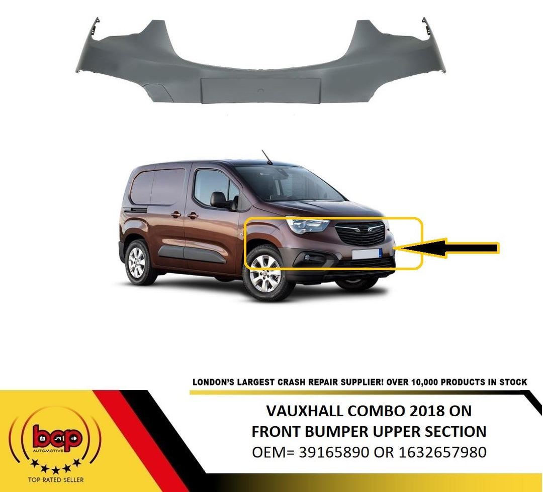 VAUXHALL COMBO 2018 ON FRONT BUMPER UPPER SECTION PRIMED 39165890