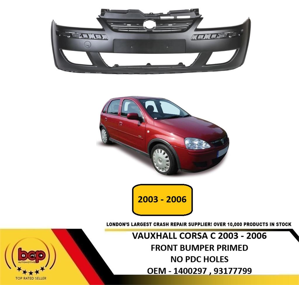 VAUXHALL CORSA C 2003 - 2006 FRONT BUMPER PRIMED READY TO PAINT INSURANCE APPROV
