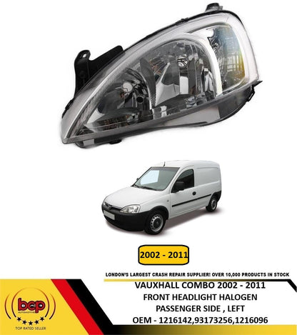 VAUXHALL COMBO 2002 - 2012 HEADLIGHT HEADLAMP LHS LEFT PASSENGER SIDE BRAND NEW