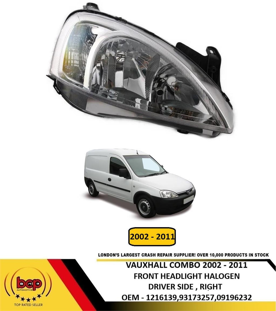 VAUXHALL COMBO 2002 - 2012 HEADLIGHT HEADLAMP RIGHT DRIVER SIDE BRAND NEW