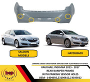 VAUXHALL INSIGNIA 2013 - 2017 REAR BUMPER PRIMED WITH PARKING SENSOR HOLES NEW