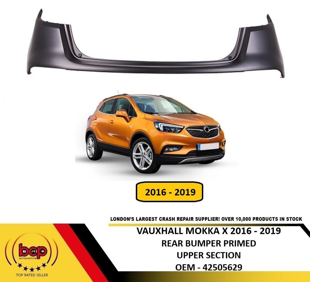 VAUXHALL MOKKA X 2016 – 2019 REAR BUMPER PRIMED UPPER SECTION NO PDC HOLES NEW