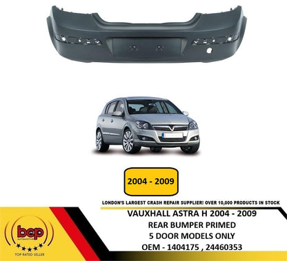 VAUXHALL ASTRA H 2004 - 2010 5 DOOR HATCH REAR BUMPER PRIMED BRAND NEW