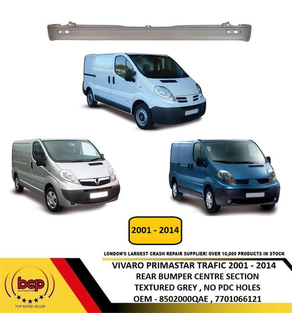 VAUXHALL VIVARO RENAULT TRAFFIC PRIMASTAR 2001 - 2014 REAR BUMPER BRAND NEW