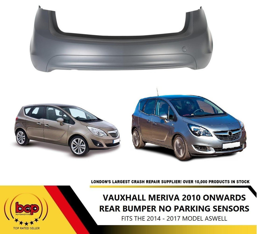 VAUXHALL MERIVA 2010 - 2017 REAR BUMPER TRIM COVER NO PARKING SENSORS PRIMED