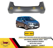 VAUXHALL MERIVA 2010 – 2017 REAR BUMPER PRIMED WITH PARKING SENSOR HOLES NEW