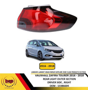 VAUXHALL ZAFIRA TOURER 2016 - 2018 REAR LIGHT OUTER SECTION DRIVER SIDE RIGHT