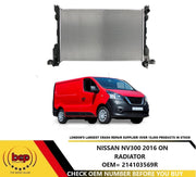 NISSAN NV300 2016 ON RADIATOR 1.6 DIESEL ENGINE WATER COOLING RADIATOR