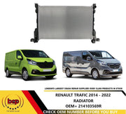 RENAULT TRAFIC 2014 - 2022 RADIATOR 1.6 DIESEL ENGINE WATER COOLING RADIATOR