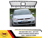 VW GOLF GTI FRONT BUMPER CENTRE GRILLE WITH CAMERA CRUISE HOLE 2013 - 2017