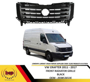 VW CRAFTER 2011 – 2017 FRONT BUMPER RADIATOR GRILLE BLACK NO CHROME