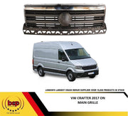 VW CRAFTER 2017 ON GRILLE MAIN TOP RADIATOR  BADGE GRILLE with CHROME STRIP