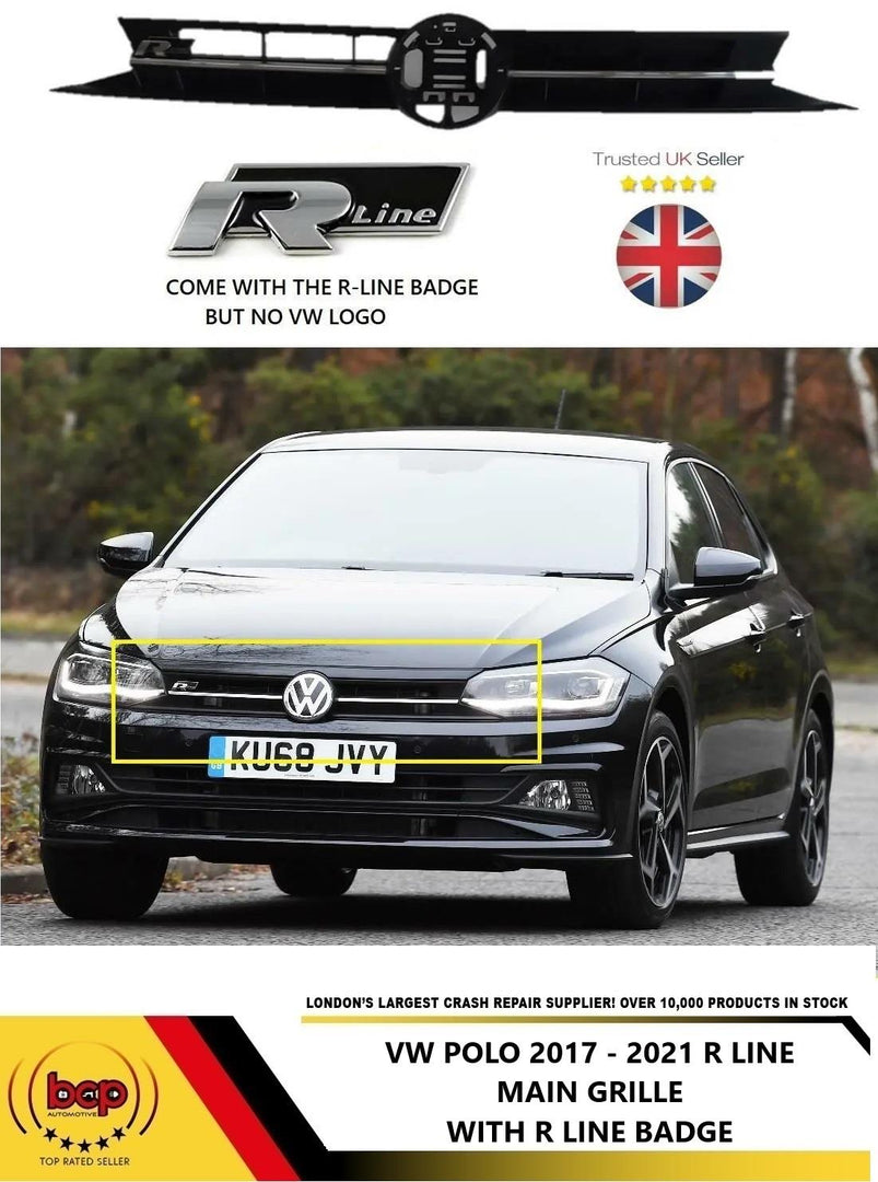 VW POLO 2017 ON R LINE MODELS ONLY MAIN RADIATOR TOP GRILLE NO BADGE 2G0853651N