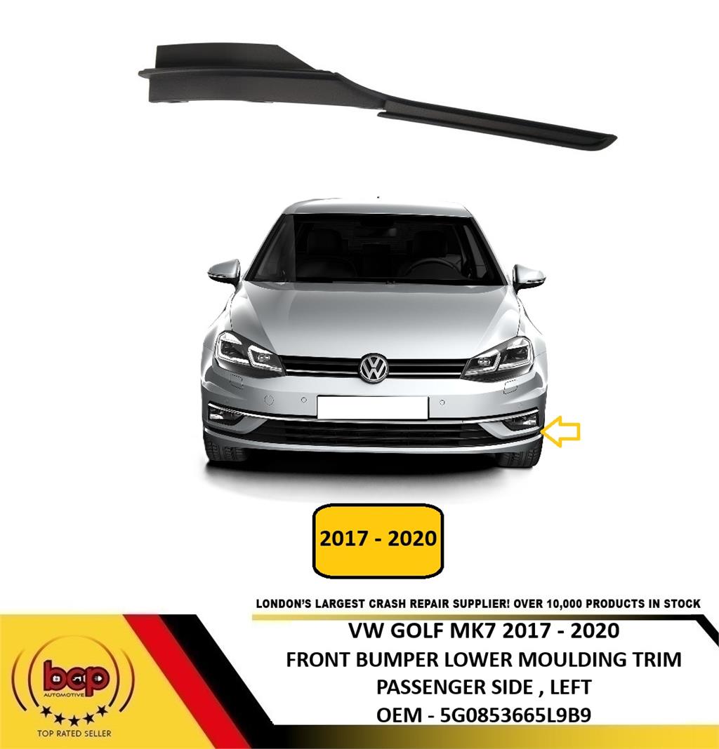 VW GOLF MK7 2017 - 2020 FRONT BUMPER LOWER GRILLE MOULDING TRIM STRIP LEFT N/S