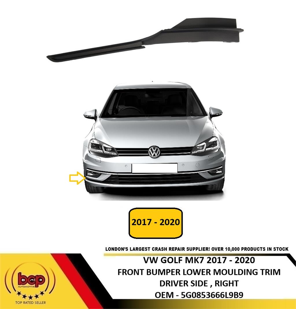 VW GOLF MK7 2017 - 2020 FRONT BUMPER LOWER GRILLE MOULDING TRIM STRIP RIGHT O/S
