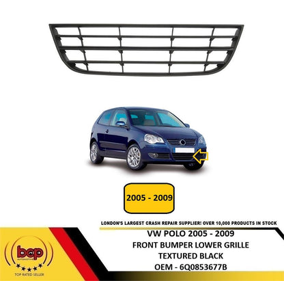 VW POLO 9N 2005 - 2009 FRONT BUMPER LOWER CENTRE GRILLE TRIM VENT NEW