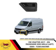 VW CRAFTER 2017 ONWARDS FRONT BUMPER GRILLE NO FOG HOLE LEFT PASSENGER SIDE