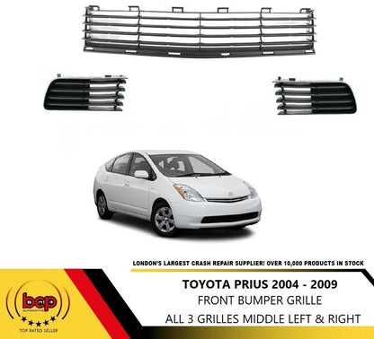 TOYOTA PRIUS 2004 – 2009 FRONT BUMPER CENTRE LOWER GRILLE SET LEFT & RIGHT