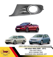 VOLKSWAGEN GOLF MK6 2008 2013 FRONT BUMPER GRILLE W/FOG HOLE LEFT