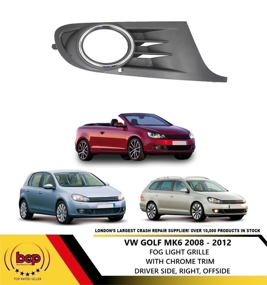 VOLKSWAGEN GOLF MK6 2008-2013 FRONT BUMPER GRILLE RIGHT WITH FOG TYPE