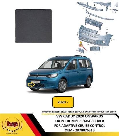 VW CADDY 2020 ON FRONT BUMPER LOWER GRILLE RADAR COVER ADAPTIVE CRUIS 2K7807631B